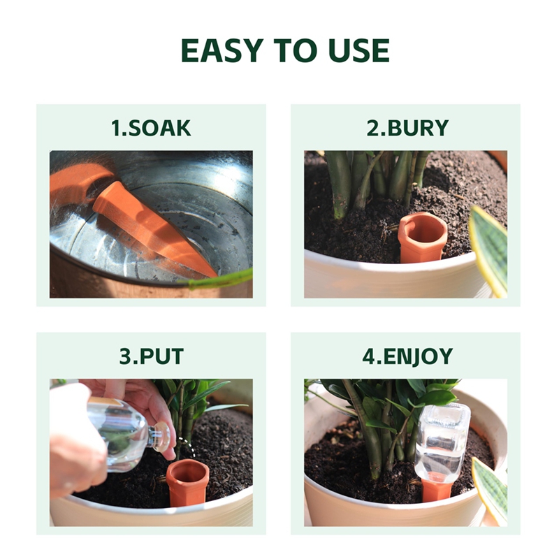 Self Watering Insert - Terracotta Watering Spikes,Wine Bottle Watering Stakes,Slow