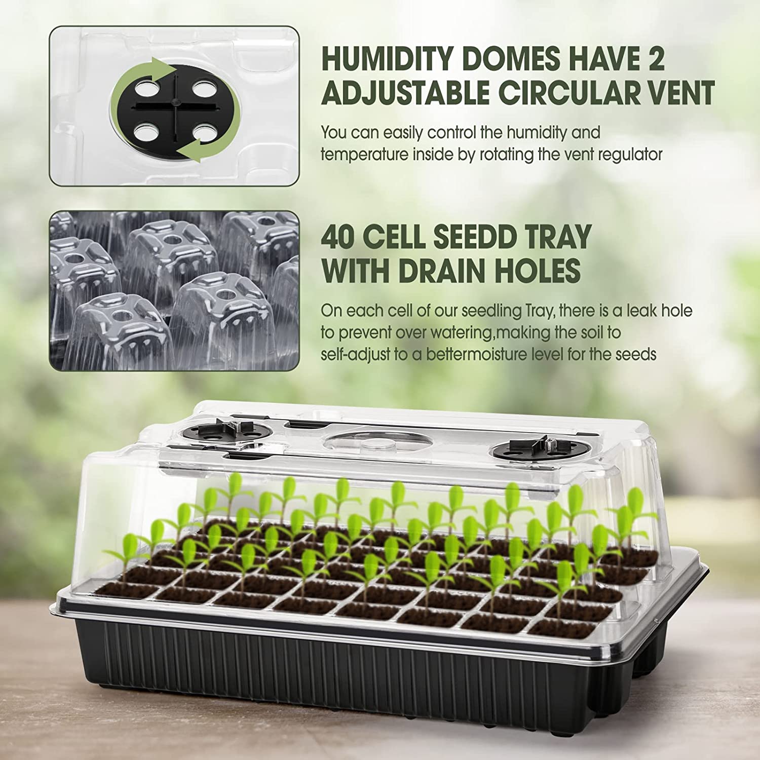 【Best 】1 Set, Seed Starter Tra - Humidity Dome Kit recension och pris