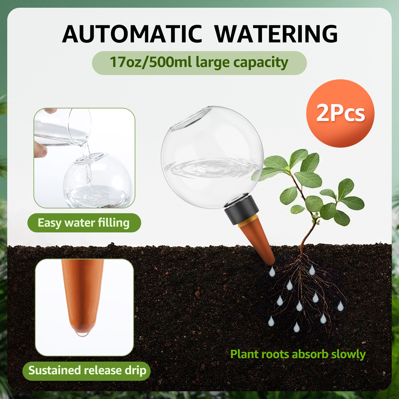 2/4Pcs 500ML Automatic Drip Ir - Self Watering Insert recension och pris