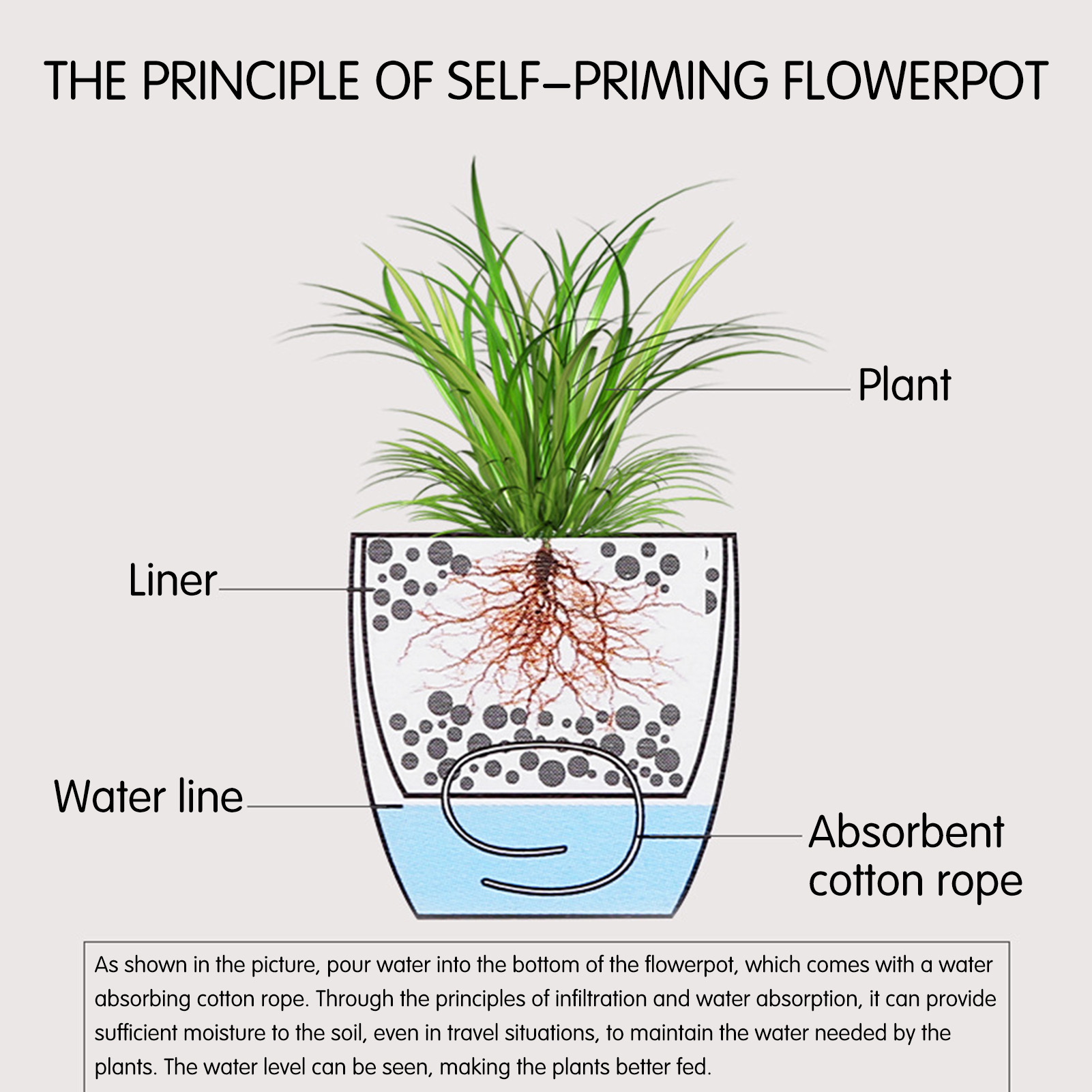 Automatic Self Watering Flower - Self Watering Insert recension och pris