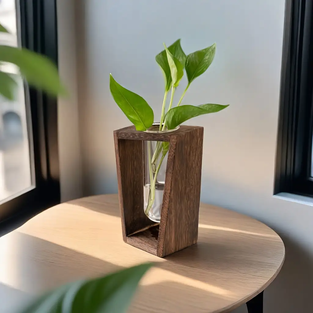 Modern Wood Propagation Vase - - Propagation Station Vase recension och pris