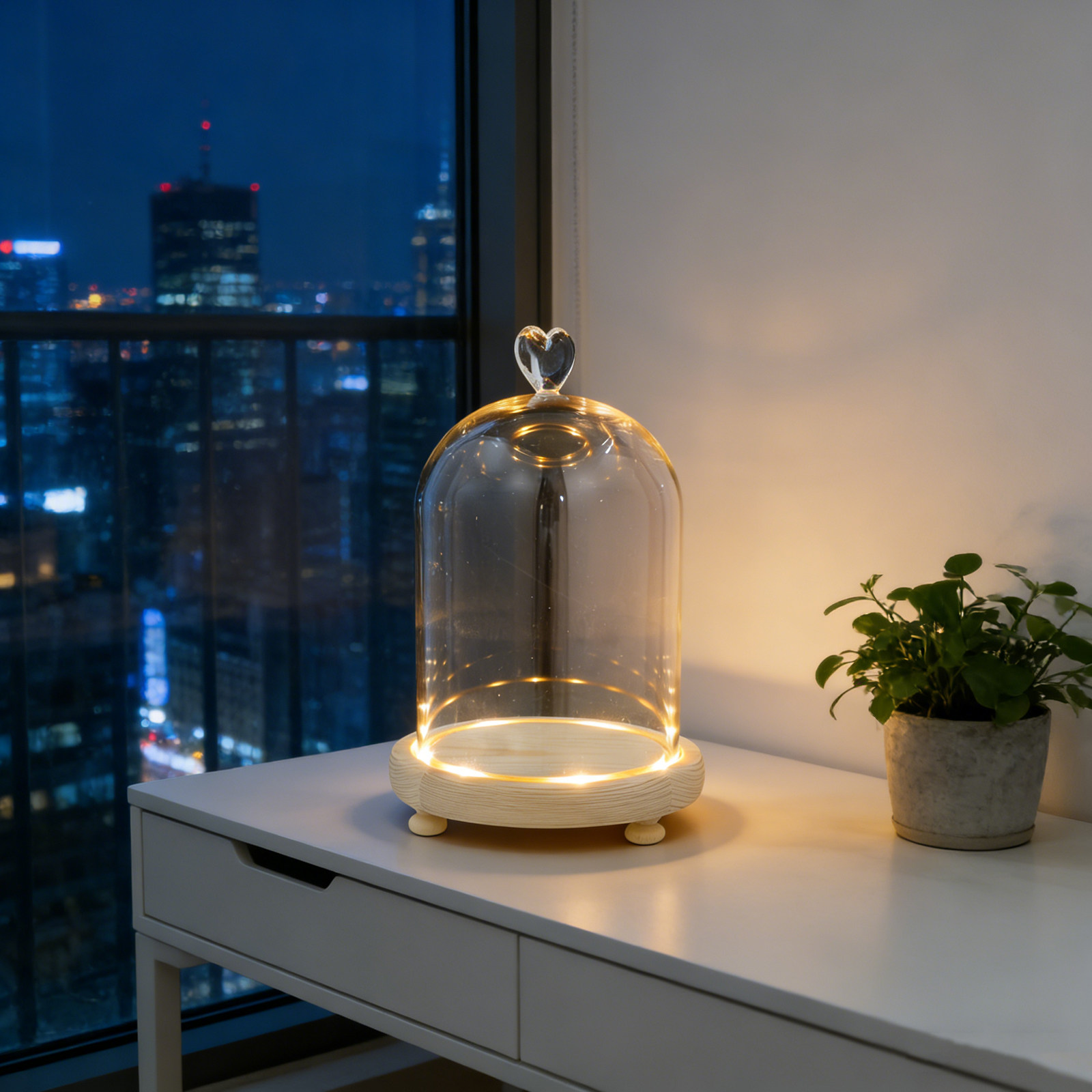Heart Shaped Glass Dome Cloche - Plastic Dome Clear recension och pris