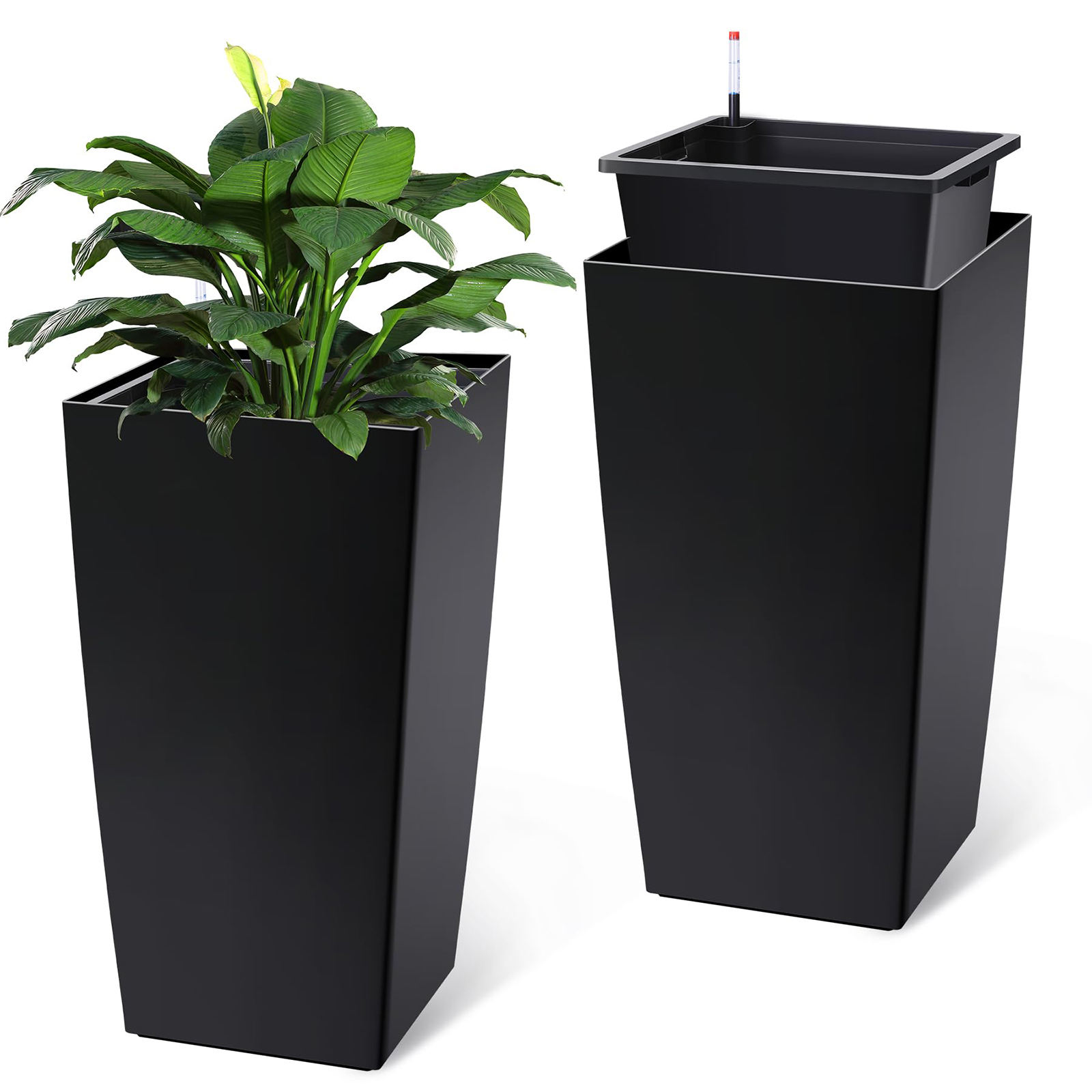 Set Of 2 30in Tall Planters Fo - Self Watering Insert recension och pris