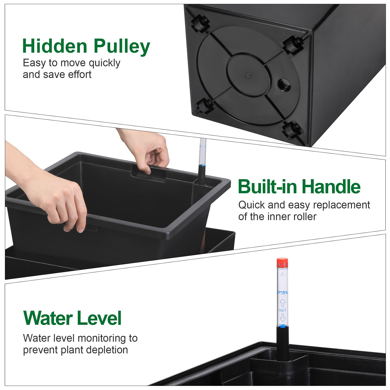 Set Of 2 30in Tall Planters Fo - Self Watering Insert recension och pris