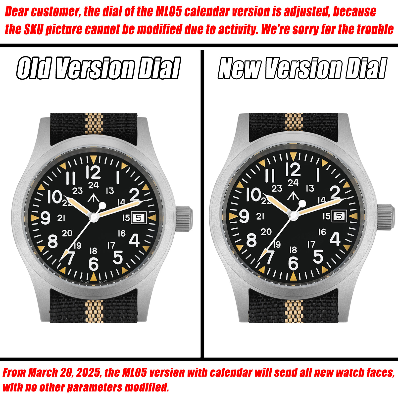Militado ML05 Military Watch R - Plastic Dome Clear recension och pris