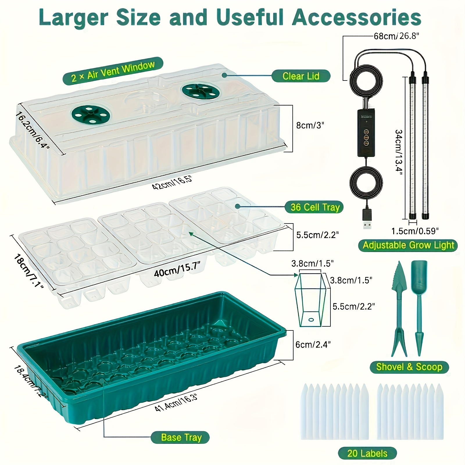 36-Cell Seed Starter Tray W/ G - Humidity Dome Kit recension och pris