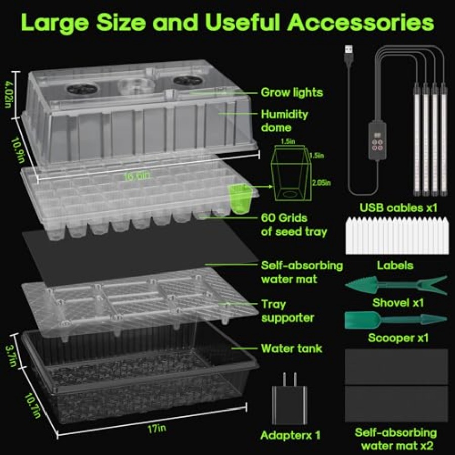 120-Cell Self-Watering Seed St - Humidity Dome Kit recension och pris