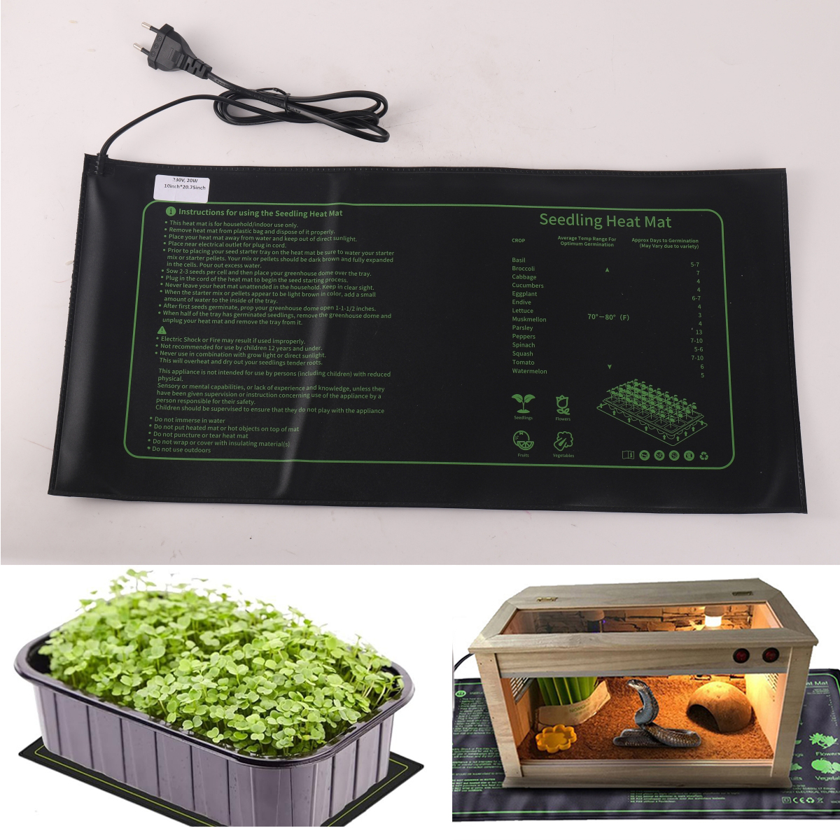 20W Seedling Heating Pad 230V  - Heat Mat Seedling recension och pris