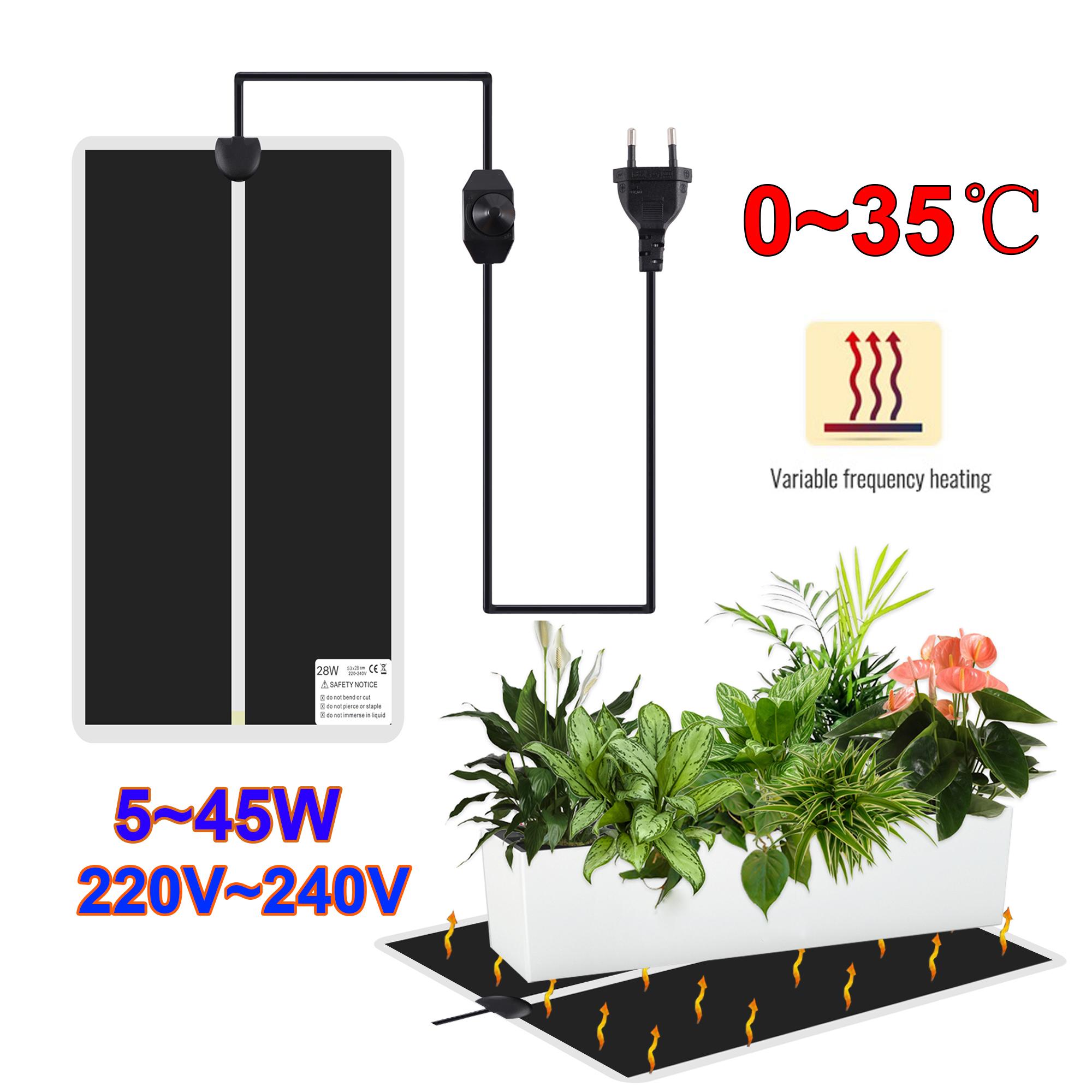 5~45W Seedling Heat Mat 220V~2 - Heat Mat Seedling recension och pris