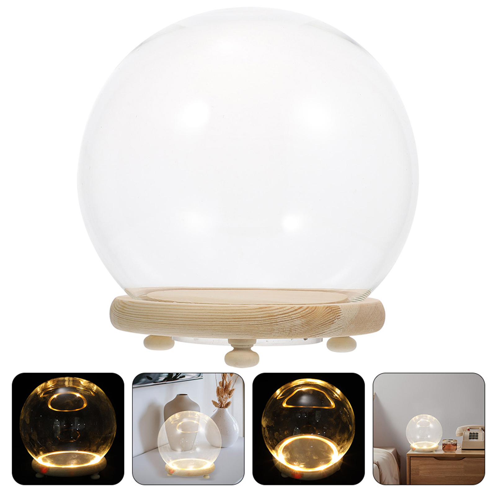 Eternal Flower Glass Cover Cle - Plastic Dome Clear recension och pris