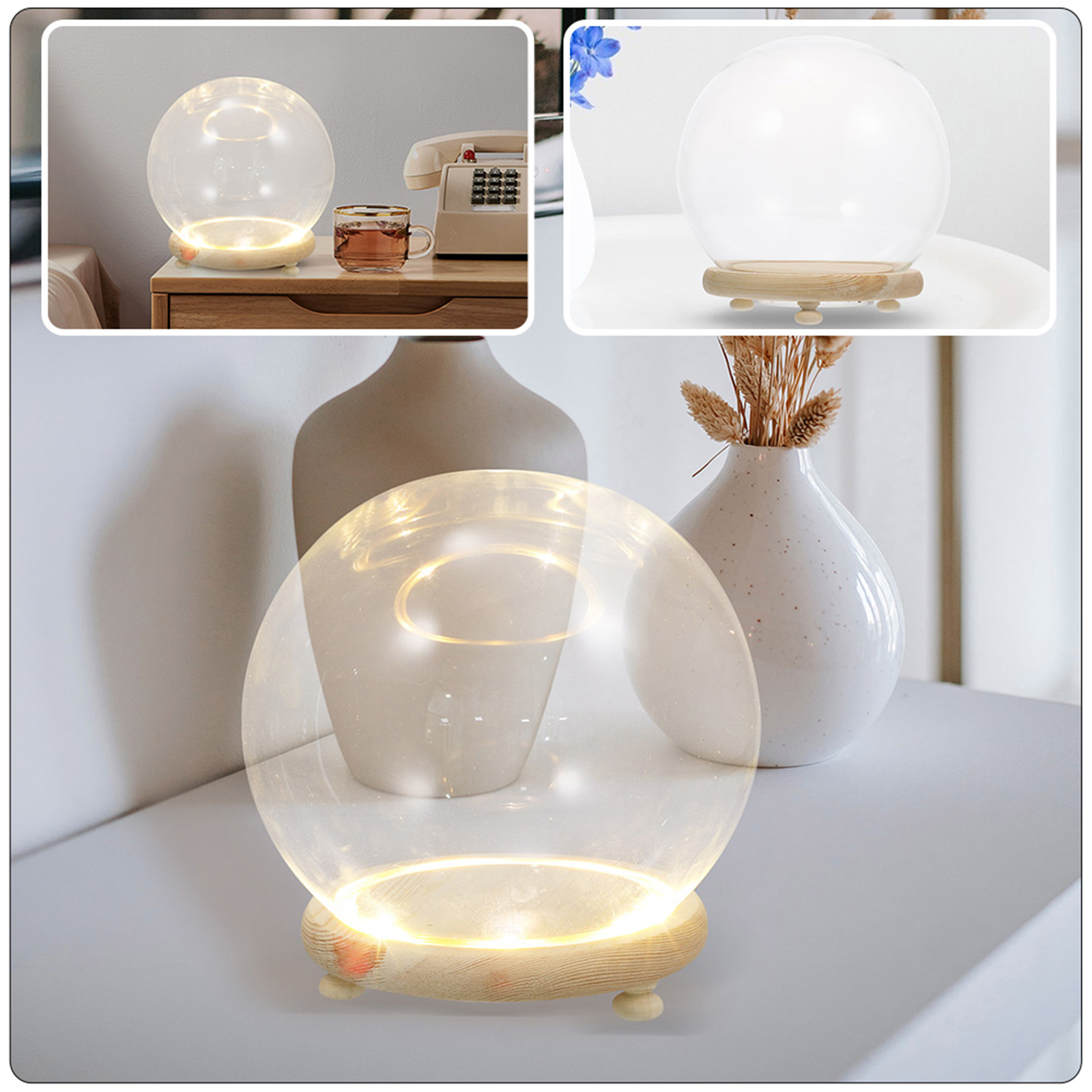 Eternal Flower Glass Cover Cle - Plastic Dome Clear recension och pris