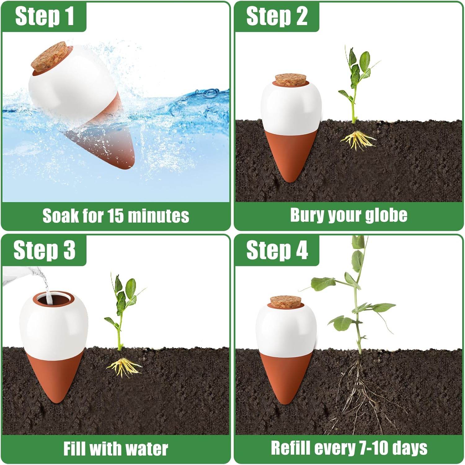 Terracotta Watering Spikes,Sel - Self Watering Insert recension och pris