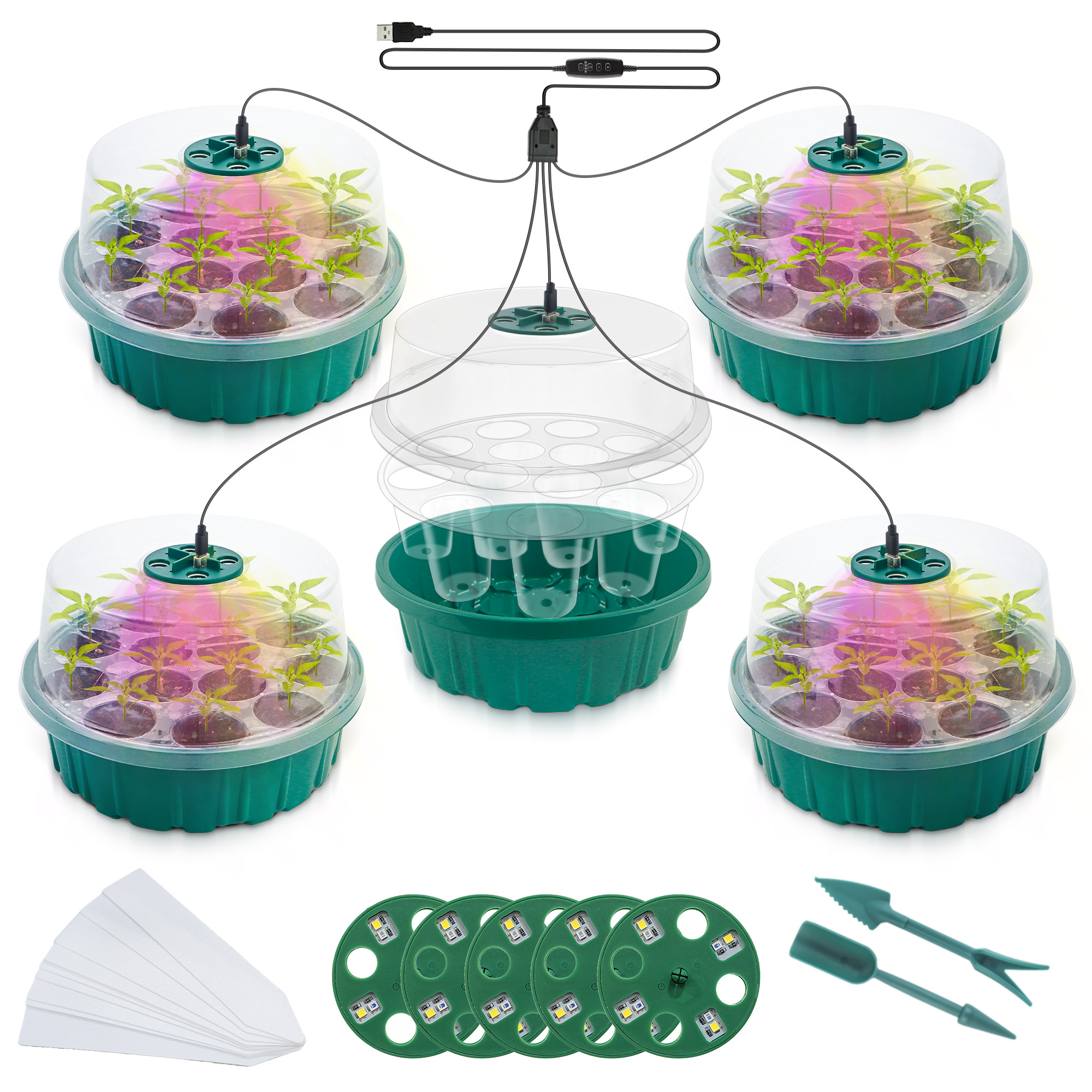 5 Pack Seed Starter Kit with P - Humidity Dome Kit recension och pris