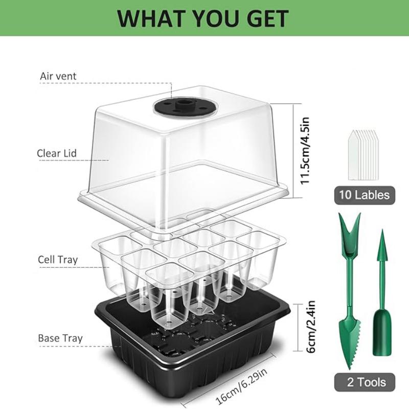 Seed starter tray with grow li - Humidity Dome Kit recension och pris