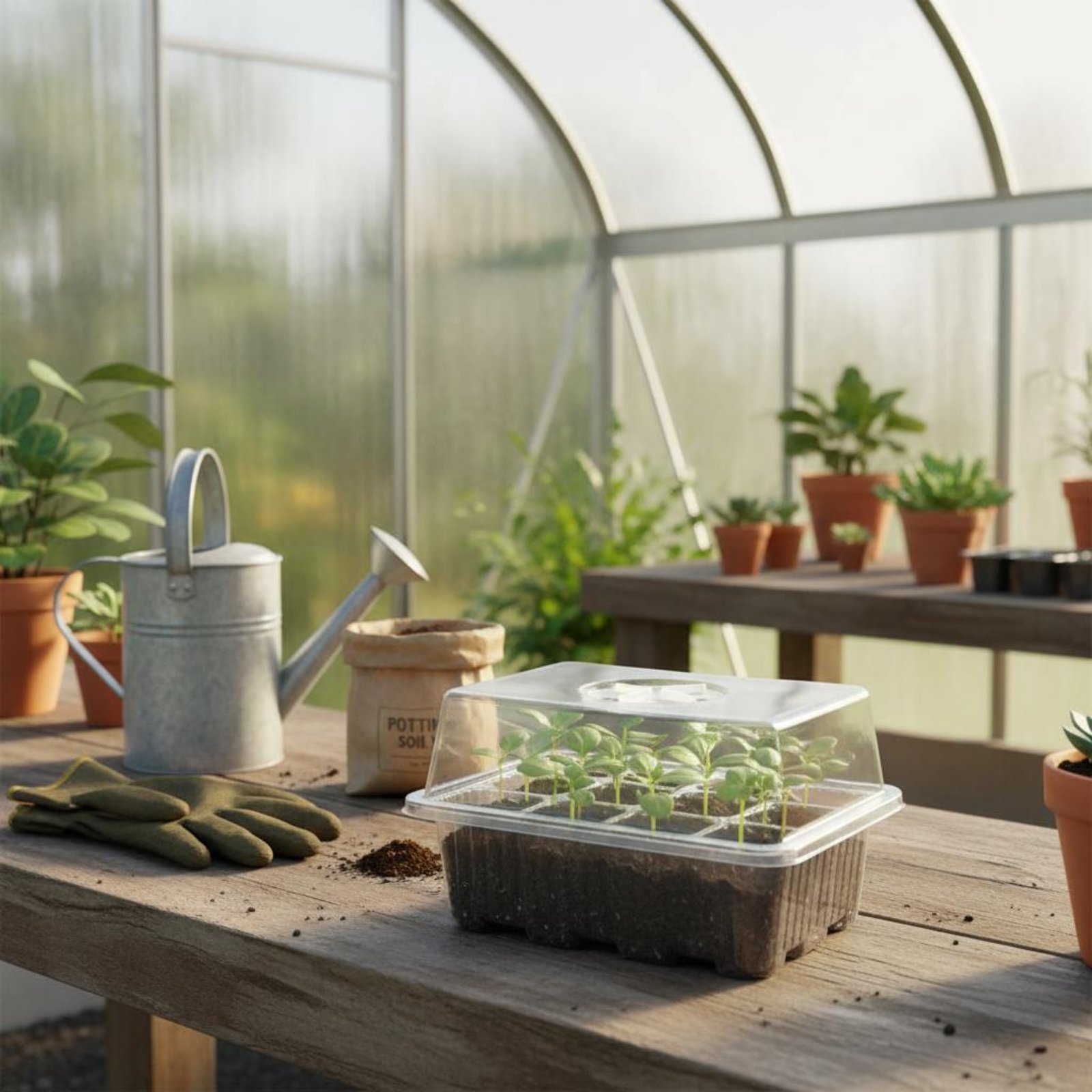 12 Compartment Germination Tra - Humidity Dome Kit recension och pris