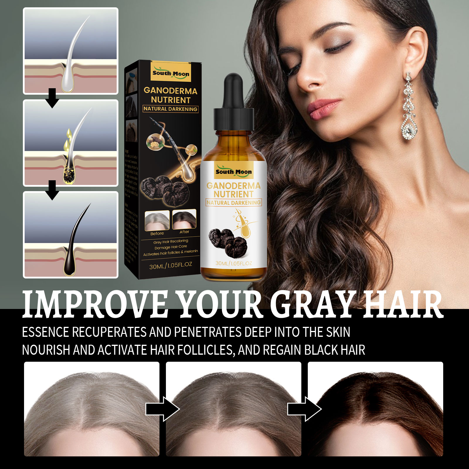 Black Ganoderma Lucidum Hair L - Root Stimulator Liquid recension och pris