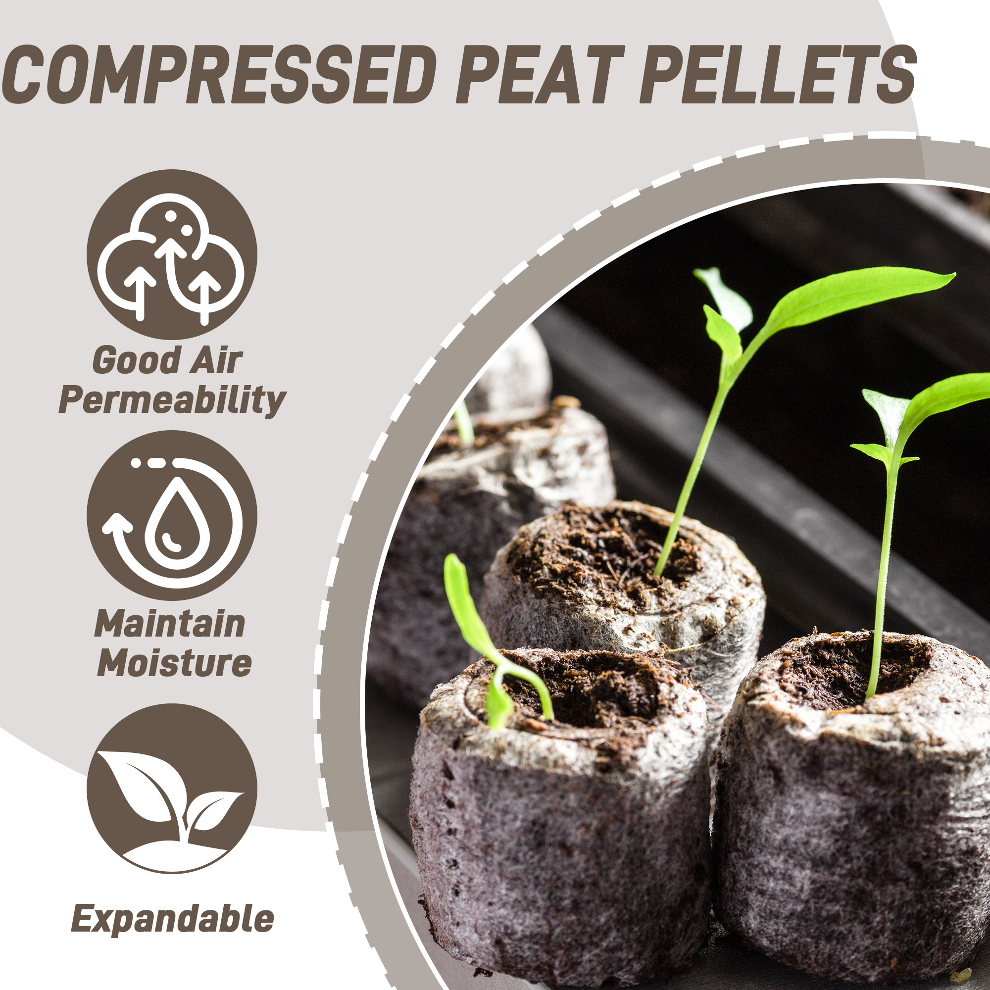 50pcs 35mm Compressed Peat Pel - Peat Pellet Tray recension och pris