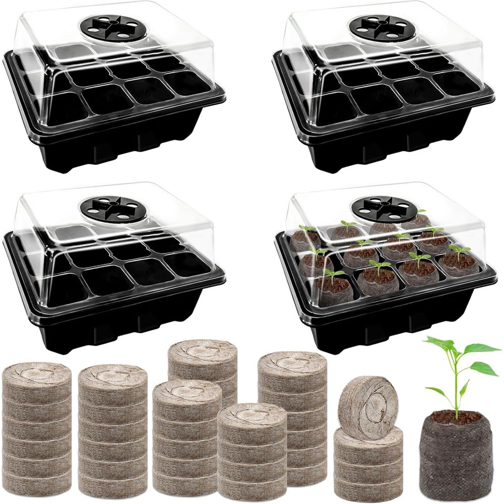 4 Pack Seed Starter Tray with  - Peat Pellet Tray recension och pris