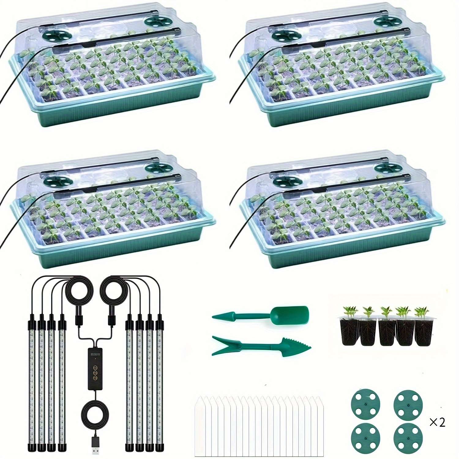 4-Pack Seed Starter Tray Kit 1 - Humidity Dome Kit recension och pris