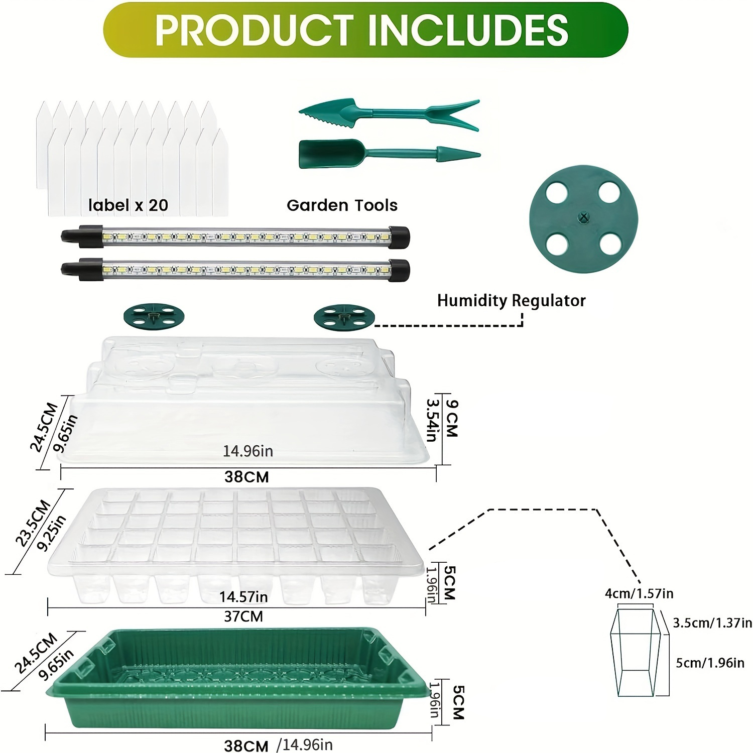 4-Pack Seed Starter Tray Kit 1 - Humidity Dome Kit recension och pris
