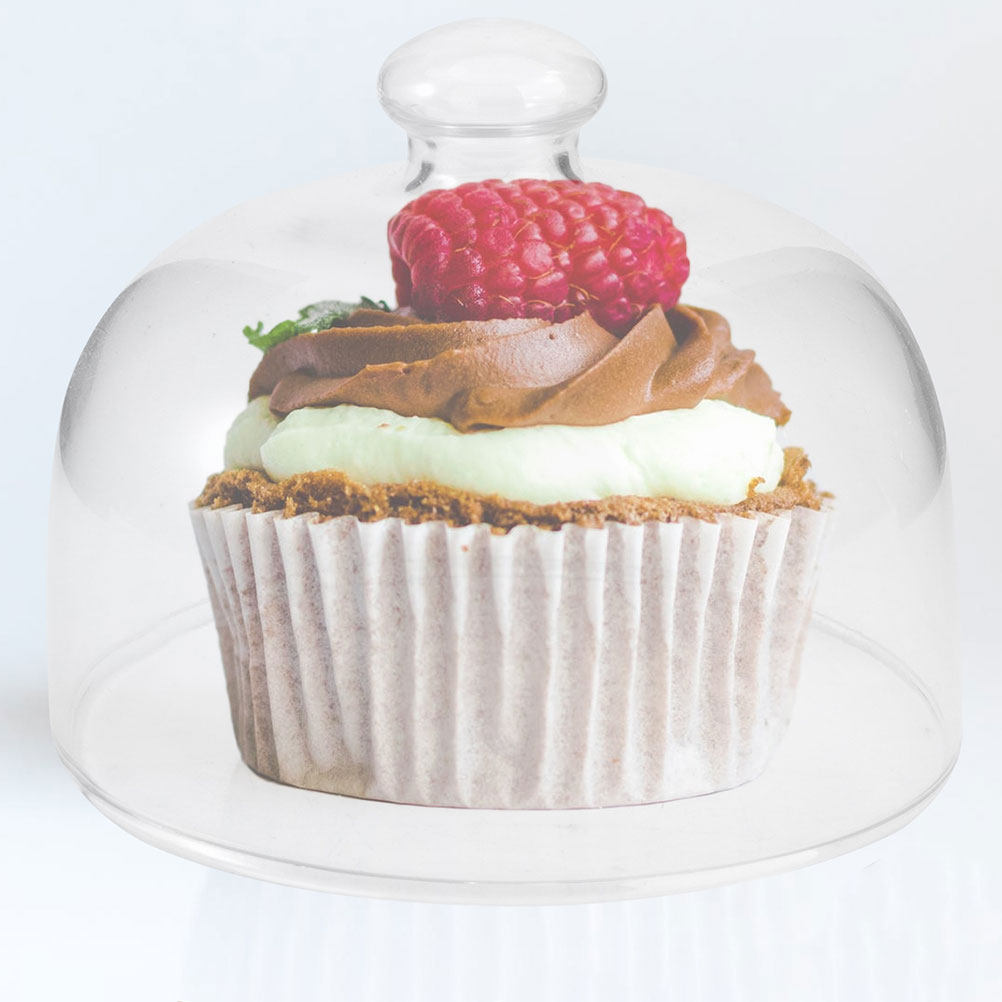 2Pcs Transparent Glass Cake Do - Plastic Dome Clear recension och pris