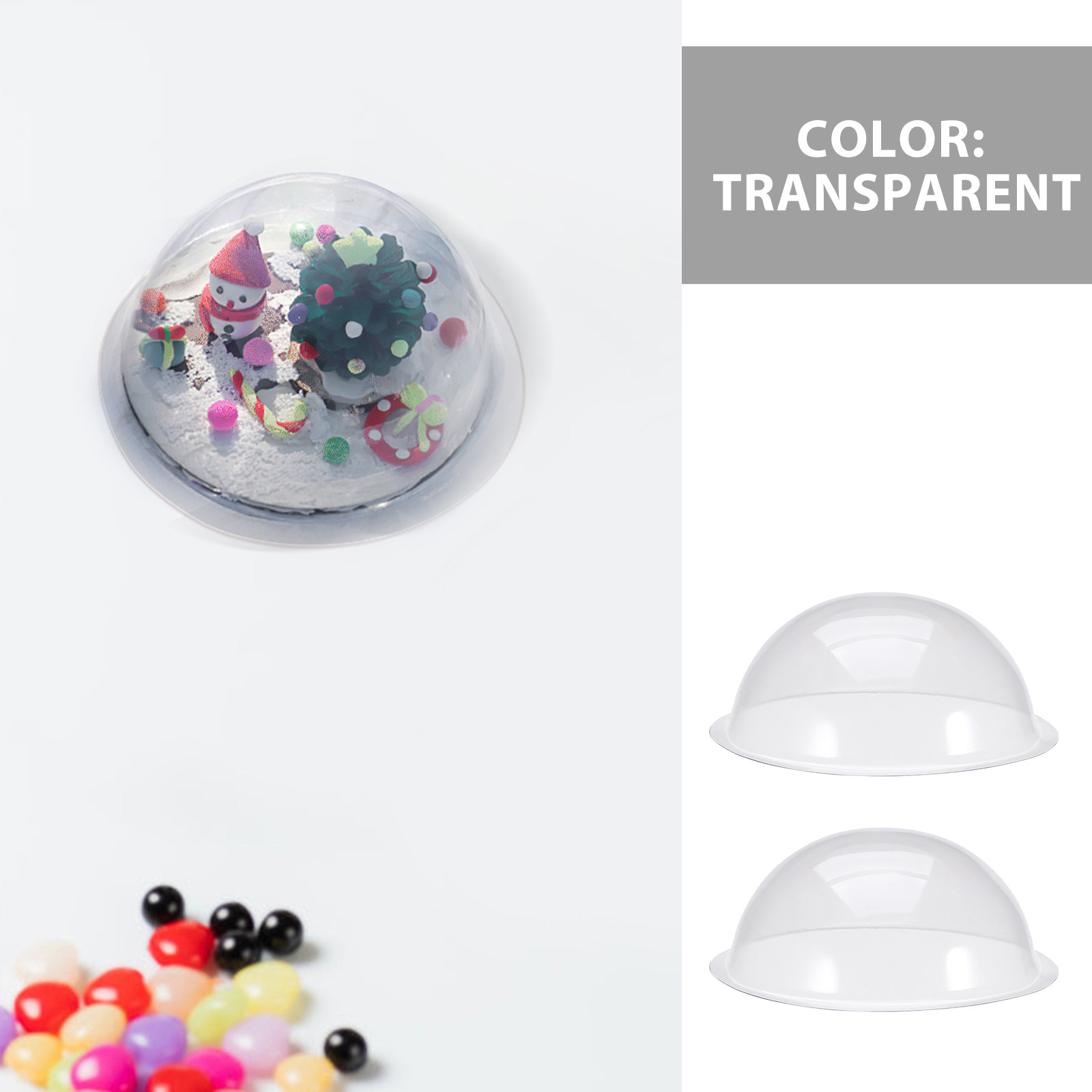 12Pcs Clear Fillable Plastic S - Plastic Dome Clear recension och pris