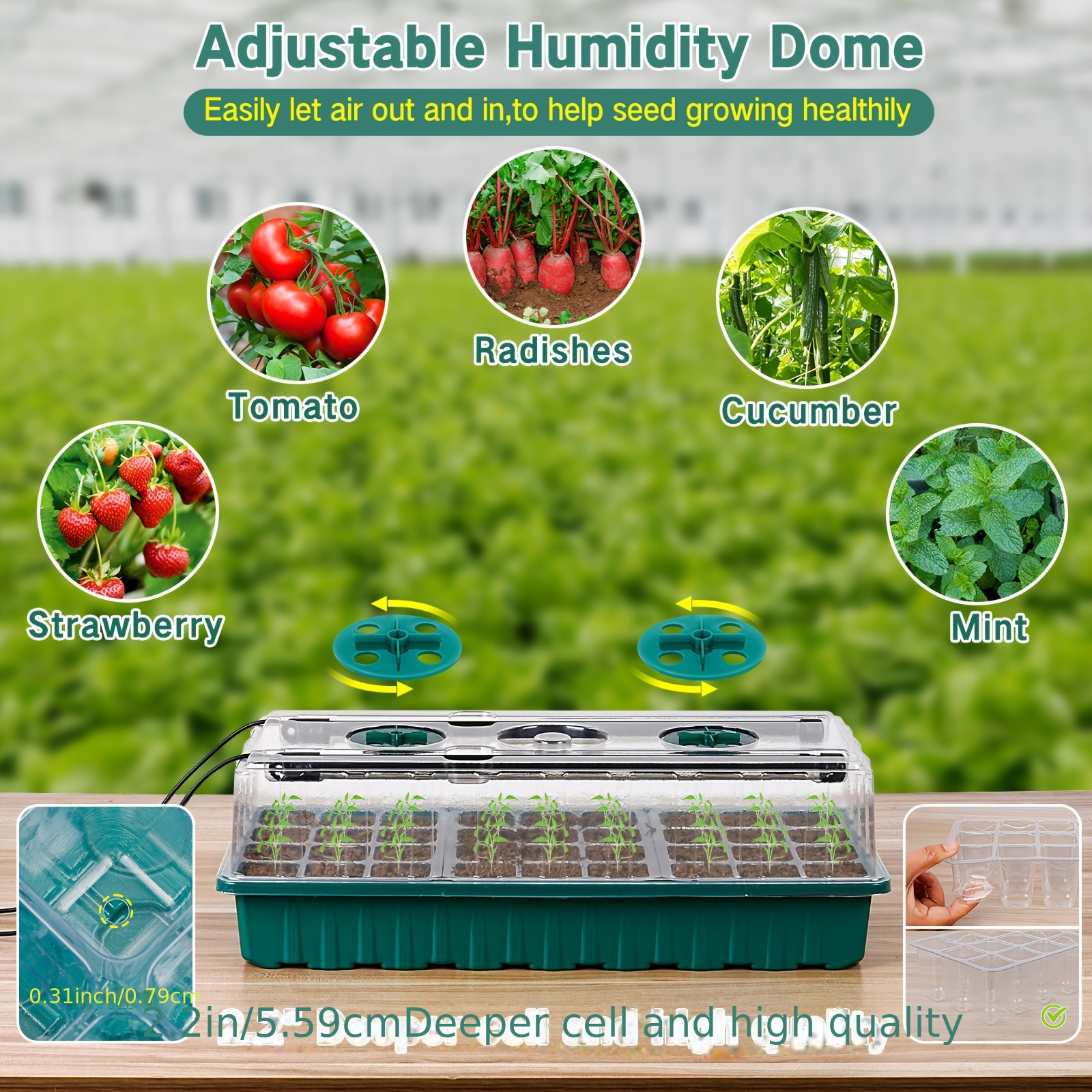 2PCS 72-Cell Seed Growing Kit  - Humidity Dome Kit recension och pris