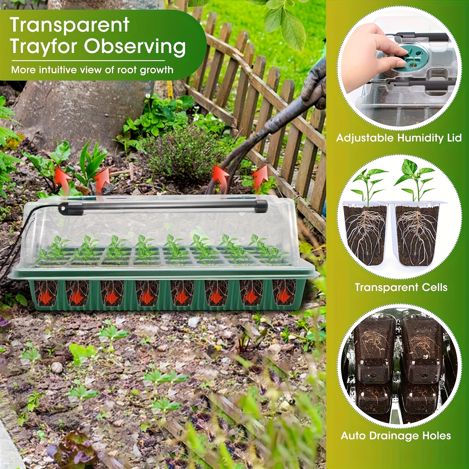 2PCS 72-Cell Seed Growing Kit  - Humidity Dome Kit recension och pris